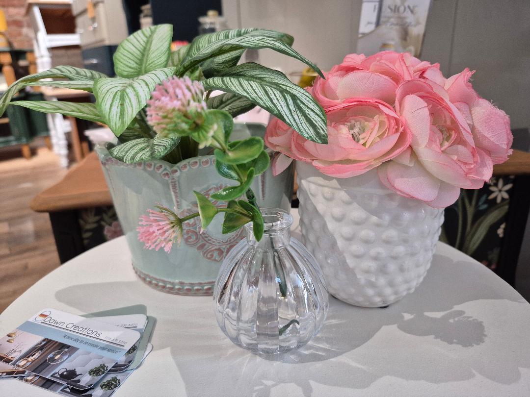 Pink garden flower vase