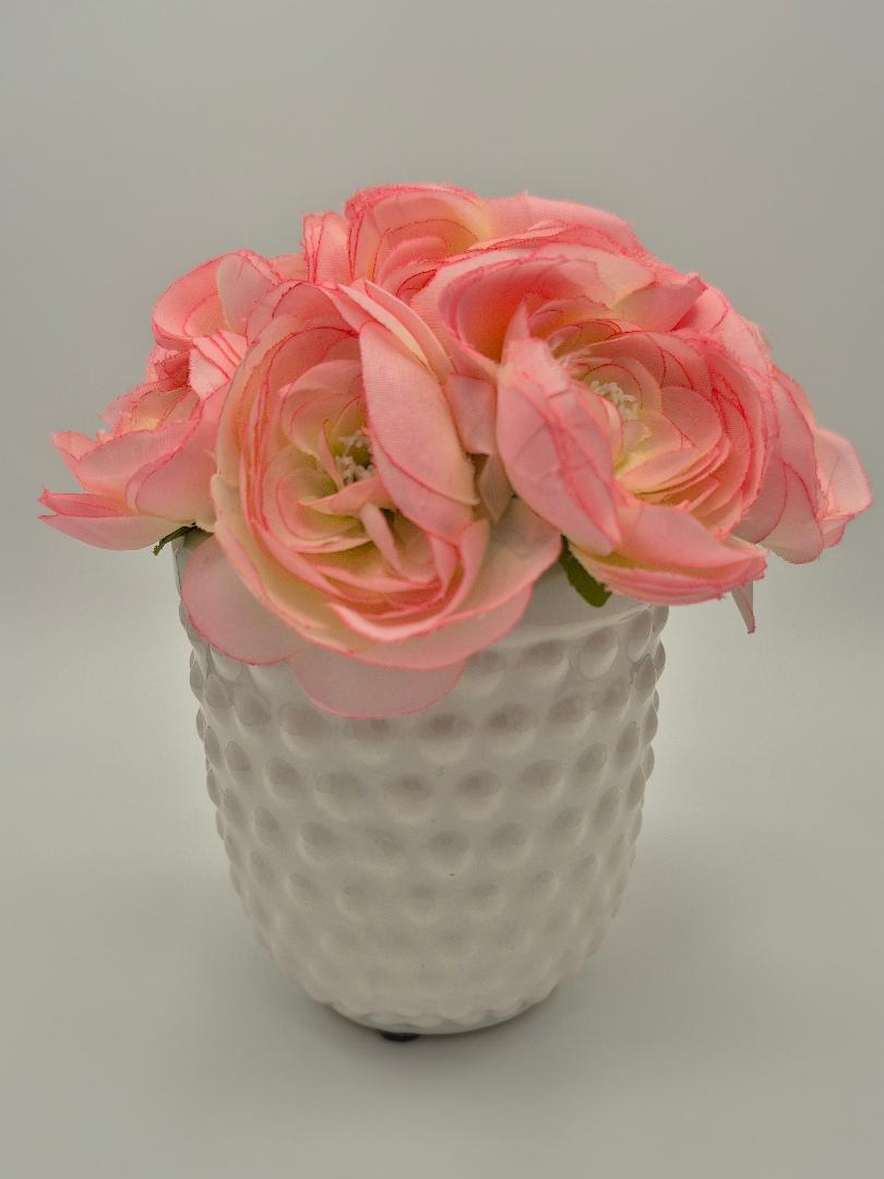Pink garden flower vase