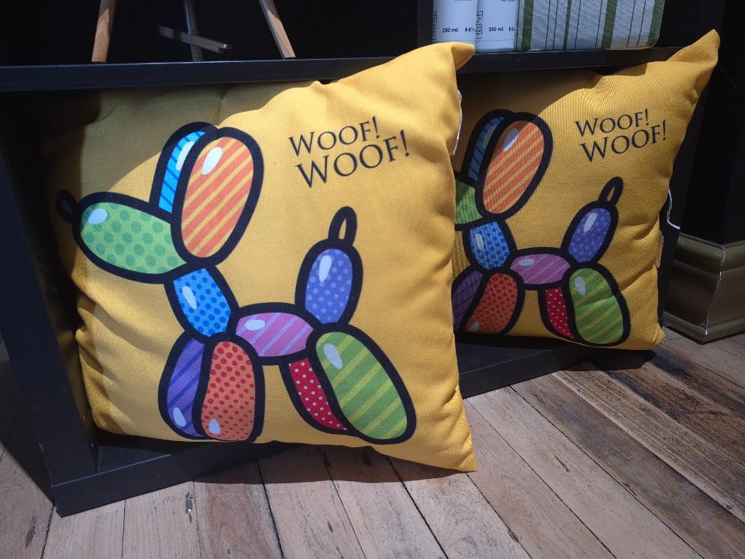 "Woof Woof" Throw Pillows