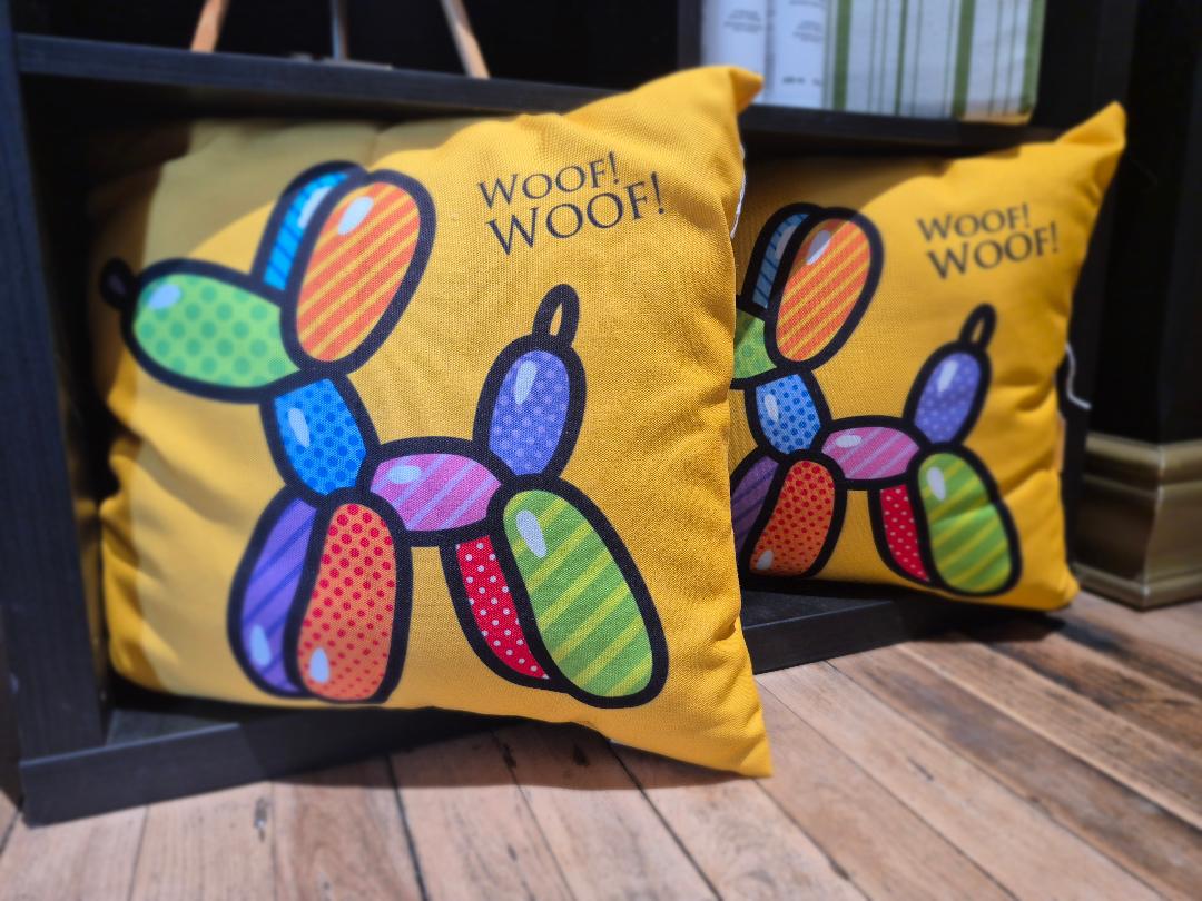 "Woof Woof" Throw Pillows