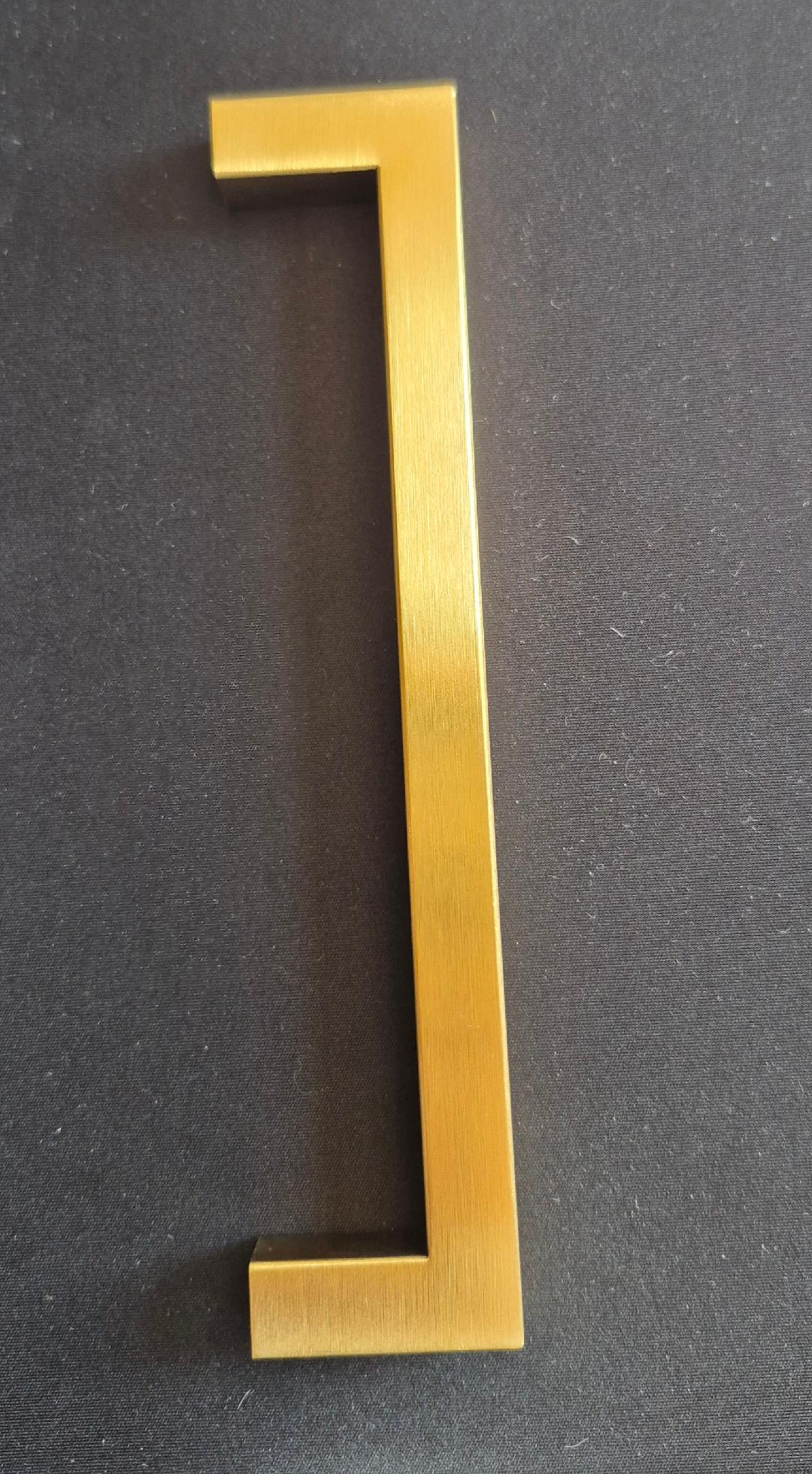 Brushed Gold Contemporary Rectangular Handle