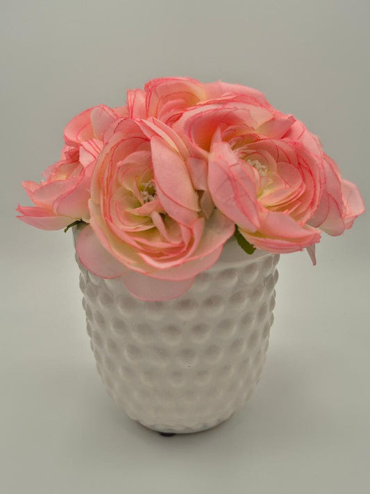 Pink garden flower vase