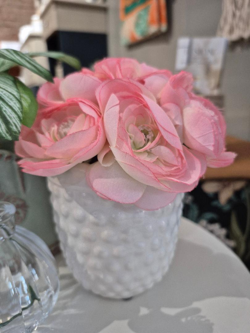 Pink garden flower vase