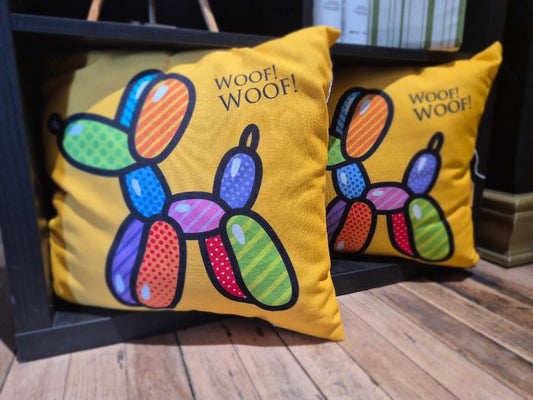 "Woof Woof" Throw Pillows